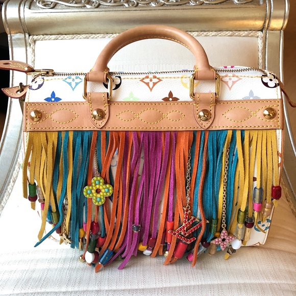 Louis Vuitton Limited Ed. Fringe Speedy 25 Satchel - Picture 5 of 16